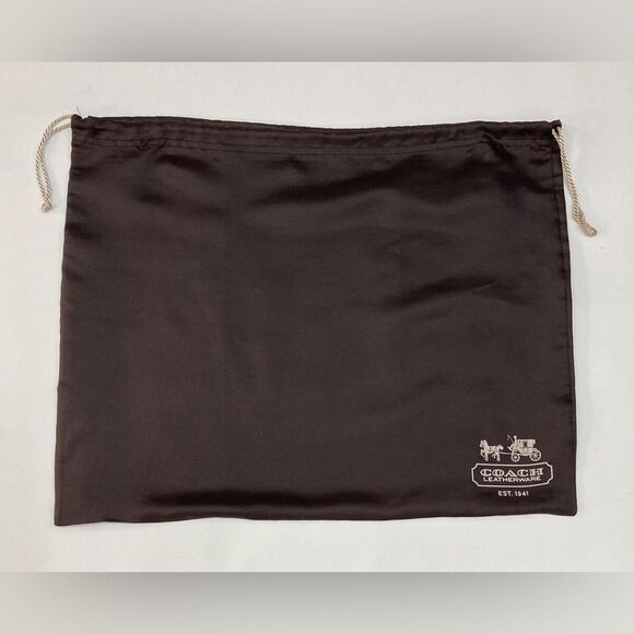 COACH Satin Brown Dust Bag Drawstring 23x19 - Picture 1 of 8
